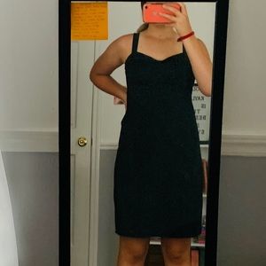 black swim dress